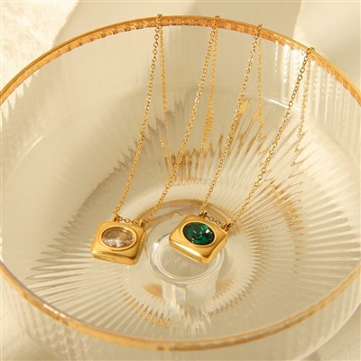 Colier cu piatră de naștere din oțel inoxidabil